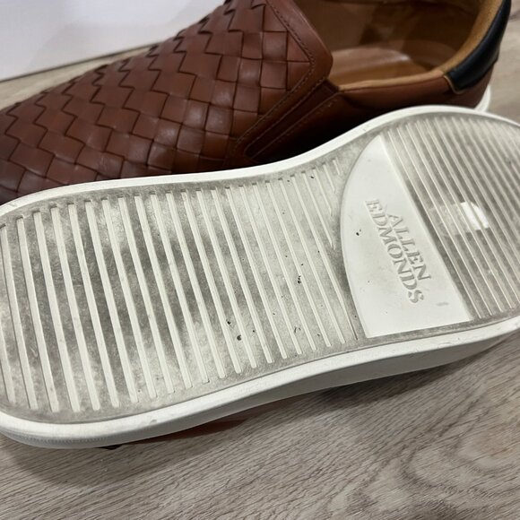 Current ALLEN EDMONDS Brown Leather Weave Loafer Shoes sz 13 EEE - Picture 7 of 7